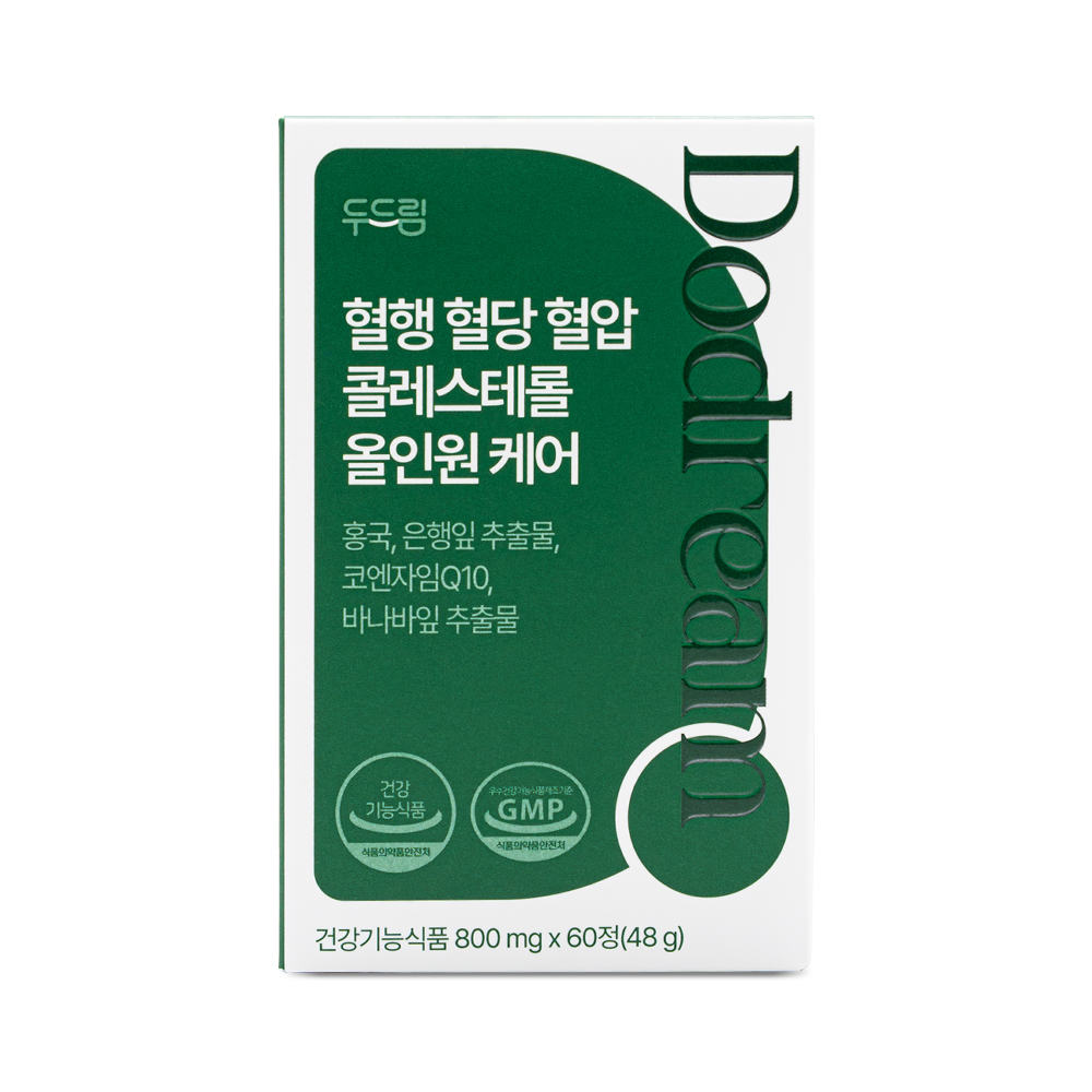 [두드림] 혈행 혈당 혈압 콜레스테롤 올인원케어 60정, 1개 - 상품 이미지