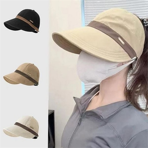 폴리에스테르 여성 썬 캡 56-58cm 와이드챙 여성 자외선 차단 캡 - 상품 이미지