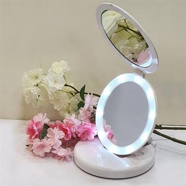 메이크업 led 탁상 거울 5배 led 확대 거울 휴대용 충전식 - 상품 이미지