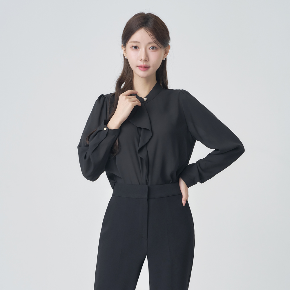 정장이너 하객블라우스 쉬폰블라우스 [진주프릴] 이미지 7