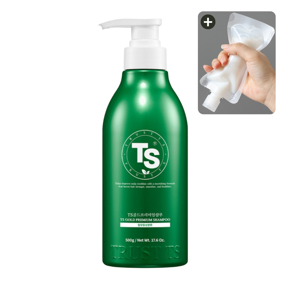 TS 골드프리미엄 샴푸 + 소분 파우치 500g, 1개 - 상품 이미지