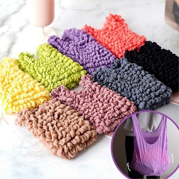 늘어나는 접이식 에코백 8color 컴팩트 에코백 여행용 시장 - 상품 이미지