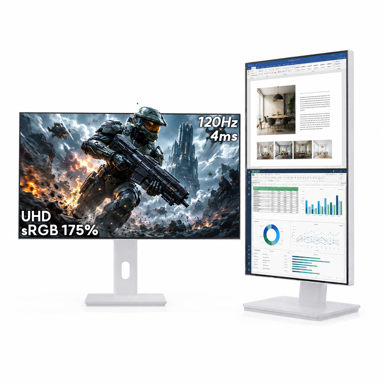 이노스 27UL120M UHD IPS USB-C PD65 KVM HDR 게이밍 멀티스탠드 68~69cm(27인치 모니터) 이미지 1