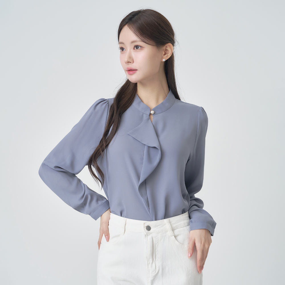 정장이너 하객블라우스 쉬폰블라우스 [진주프릴] 이미지 8