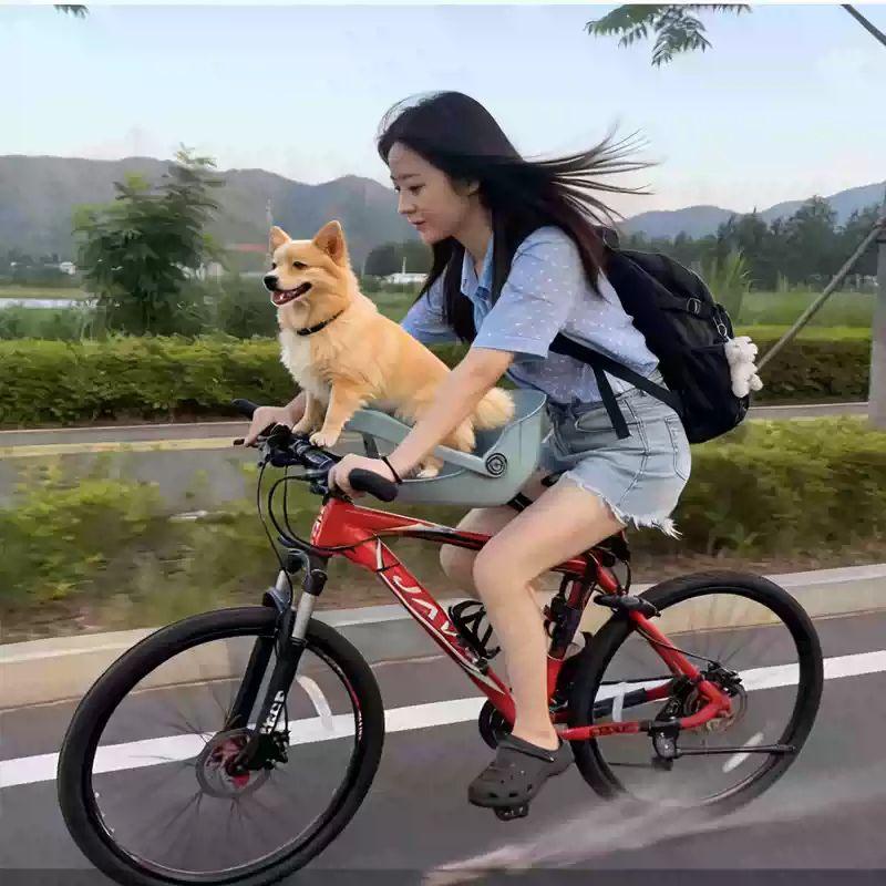 강아지 자전거 반려견 산책 라이딩 펫 바구니 이동가방 그레이 - 상세 이미지 4