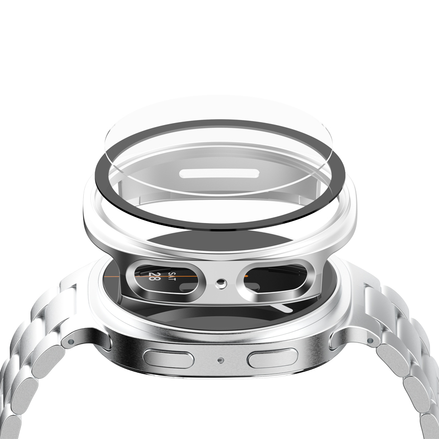 갤럭시워치8 클래식 메탈 스트랩 + 풀커버 케이스 SET 갤럭시워치8 클래식, 46mm, 블랙 - 상세 이미지 3