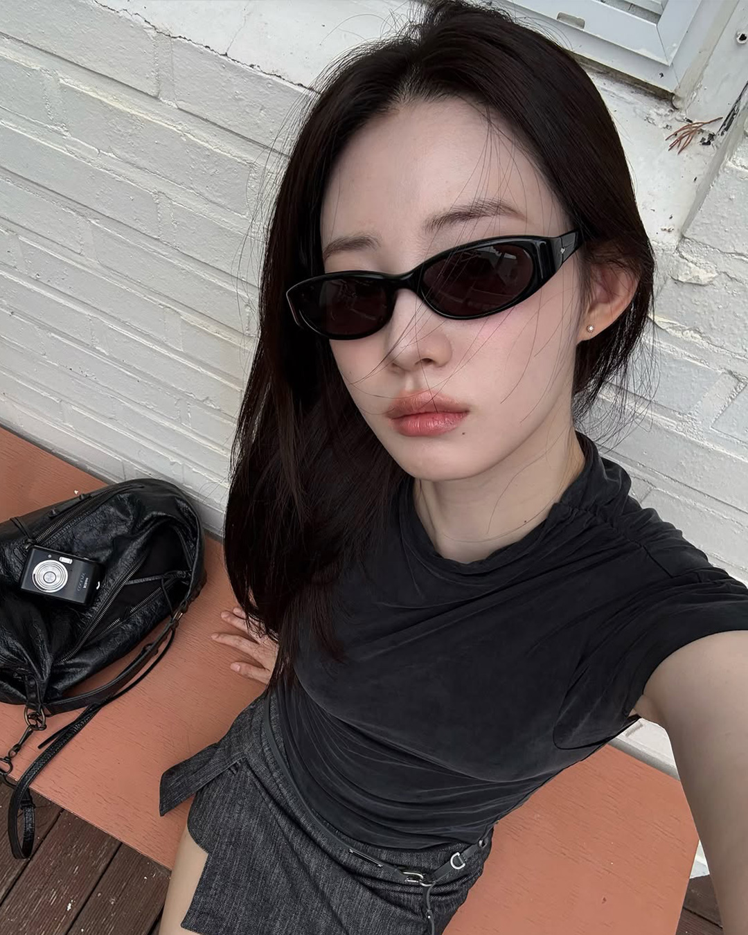 치미 델레 Dele Black 사각 뿔테 긱시크 선글라스 이미지 6