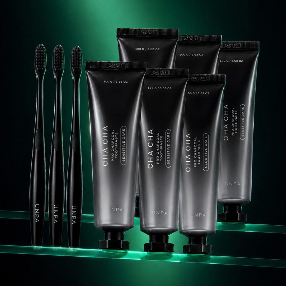 [넾다세일 최저가/백화점 동일상품] 언파 차차 프로 시린이케어 차콜치약 100g, 6개 - 상품 이미지
