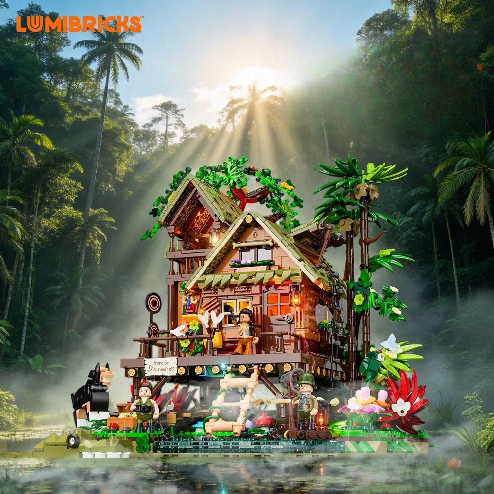 Lumibricks 안개 낀 오두막 조립 블록 레트로 하우스 LED DIY - 상품 이미지