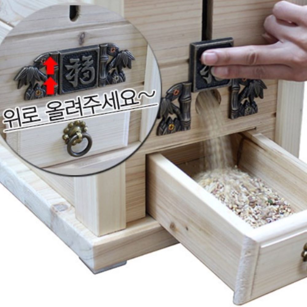뒤주 쌀통 보관통 20kg 항아리 쌀독 보관함 편백나무 - 상세 이미지 4