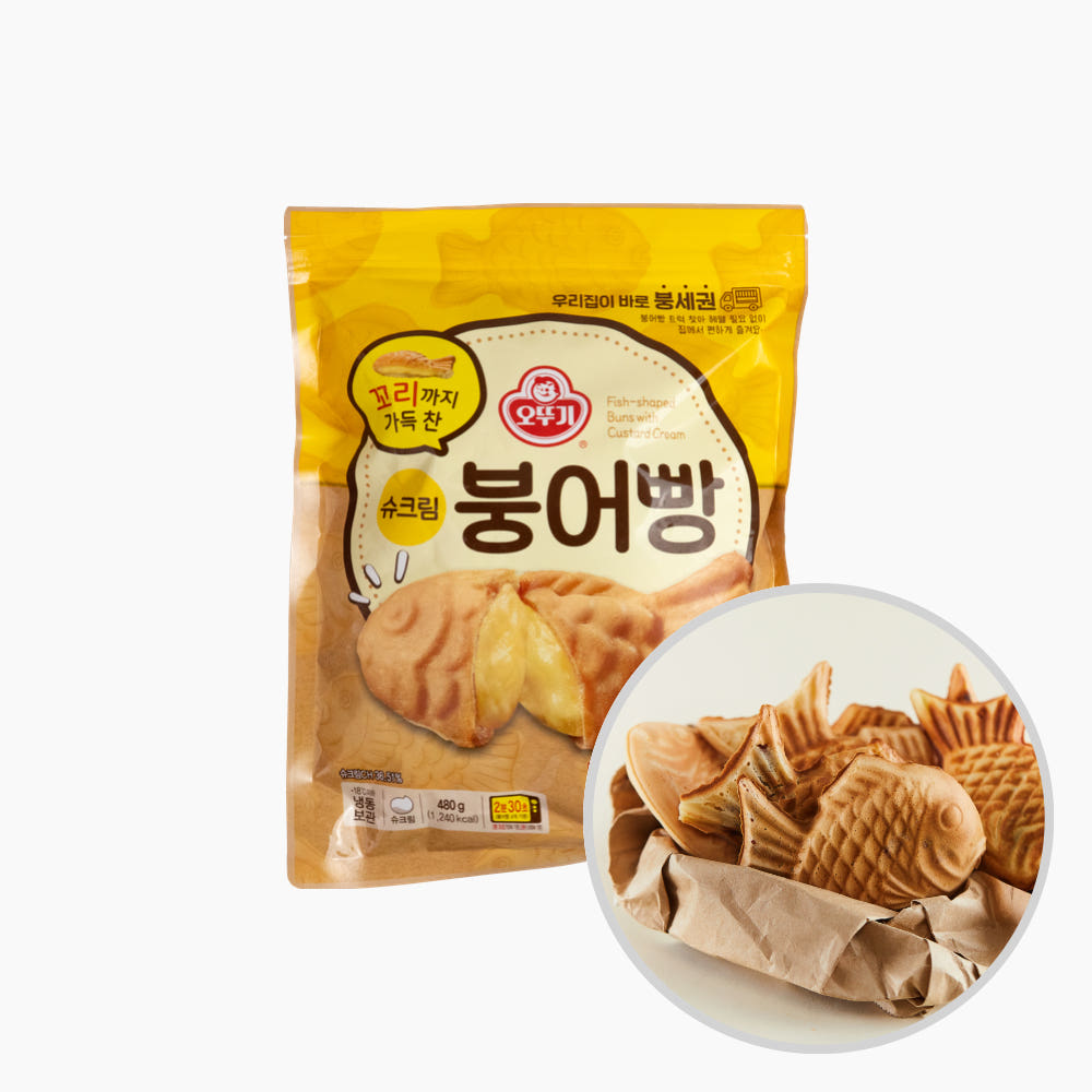 오뚜기 냉동 붕어빵 꼬리까지가득찬 슈크림, 480g, 8개 - 상품 이미지