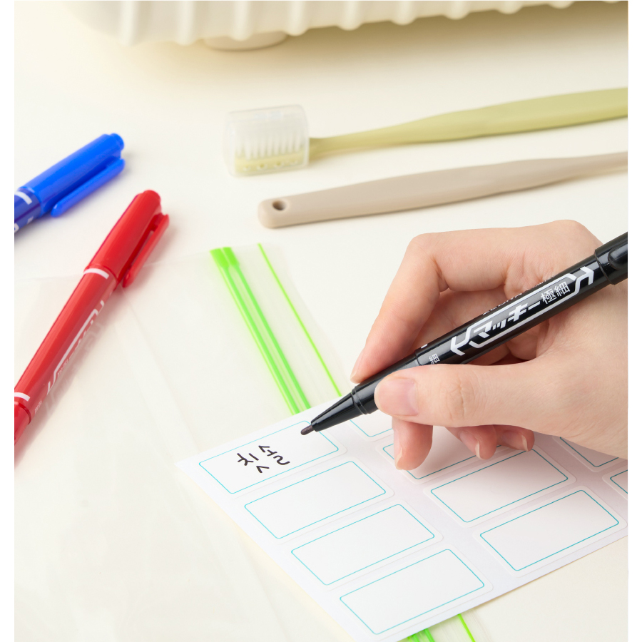 맥키 네임펜 트윈 엑스트라파인 유성 마카펜 제브라 베스트셀러 3색(블랙), 1개 - 상품 이미지