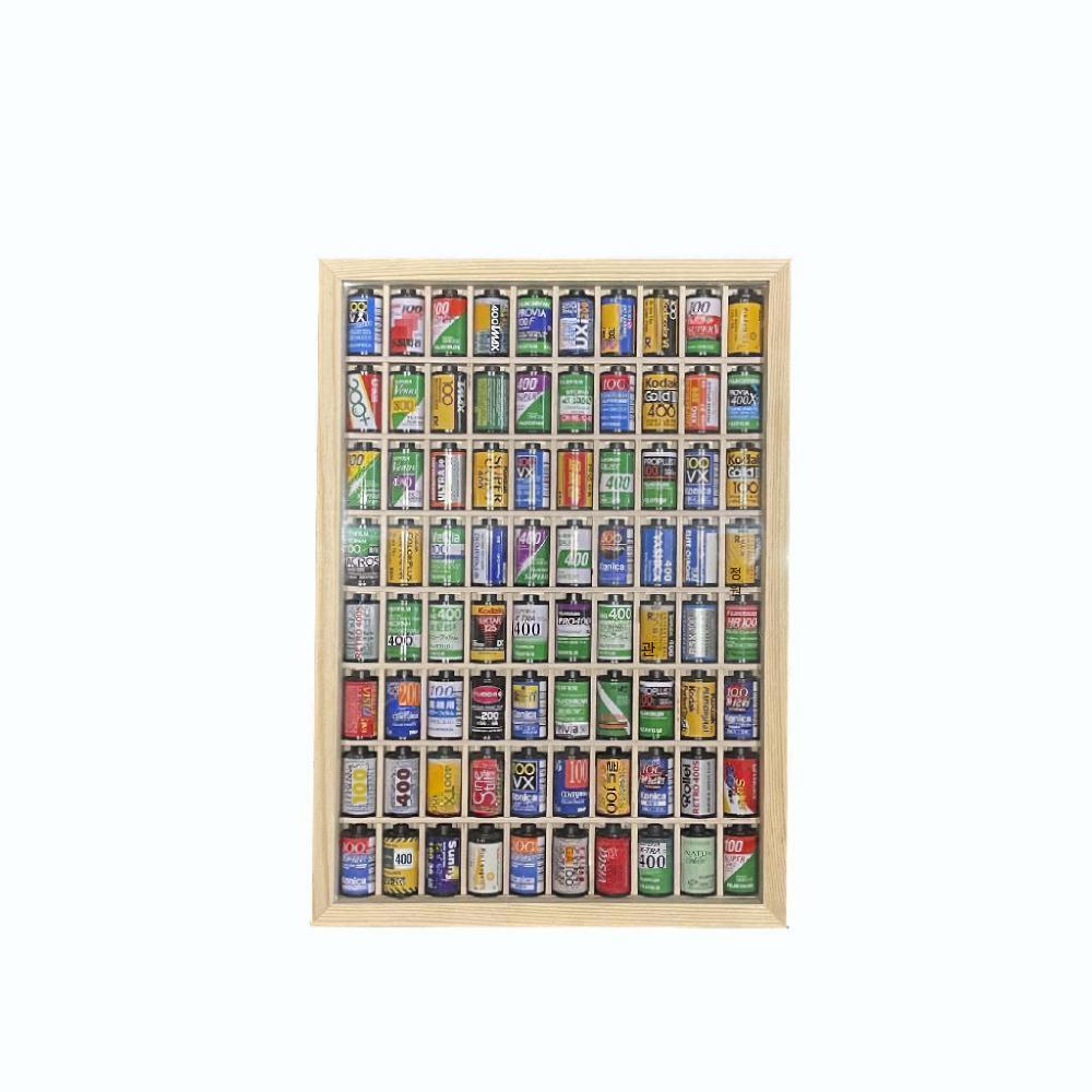 카메라 필름 보관함 렌즈 케이스 디지털 액세서리 정리함 라이트우드 80칸 45x32x4.5 이미지 6