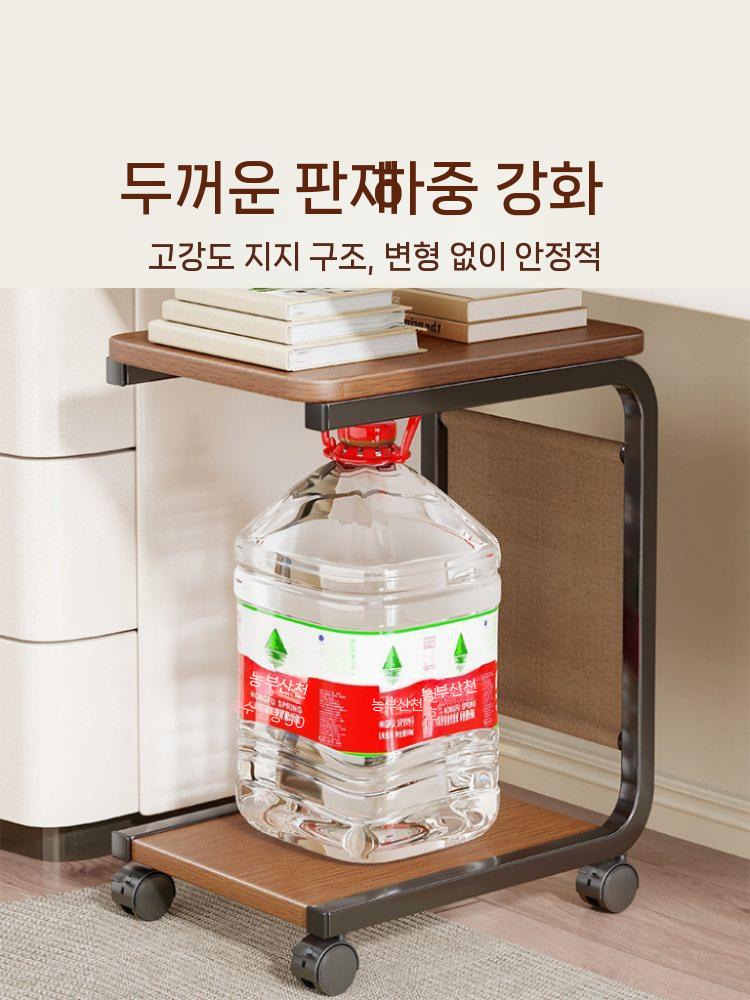 컴퓨터 본체 거치대 무타공 PC 홀더 책상 데스크탑 받침대 블랙 프레임+월넛 이미지 6