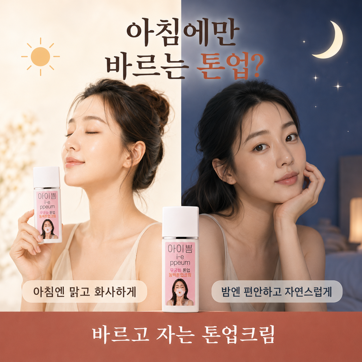 아이쁨 바르고 자는 톤업크림 무궁화 동백 잘때바르는 올인원 저자극 미백 쌩얼 크림 50ml - 상세 이미지 3
