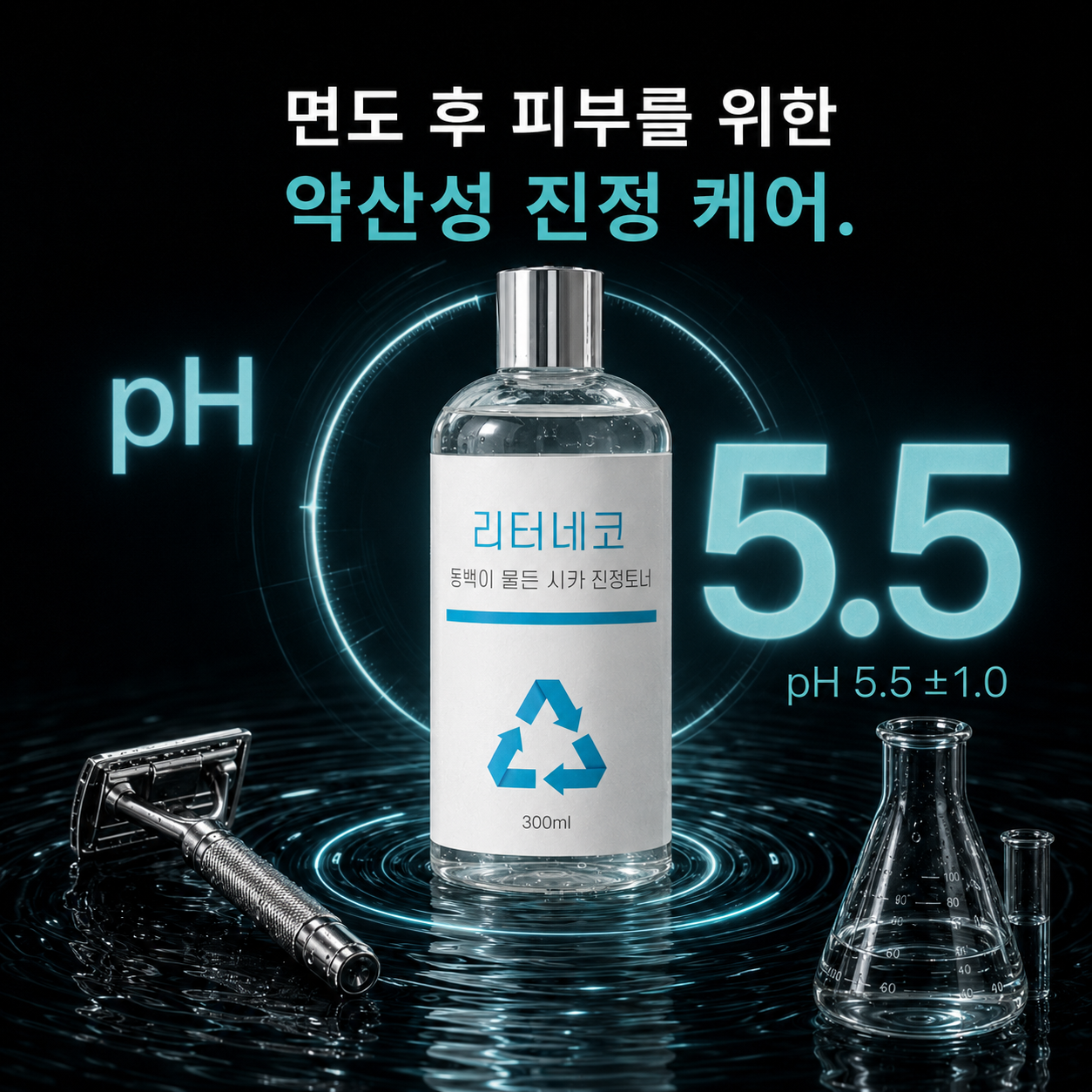 리터네코 남자토너 면도후 동백 시카 진정토너 환절기 붉은기진정 저자극 수분 스킨 300ml - 상세 이미지 2