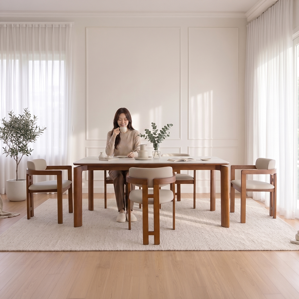 헤닝 에포크 세라믹식탁 원목 식탁 테이블 1800mm, 아쿠틱스 이미지 8