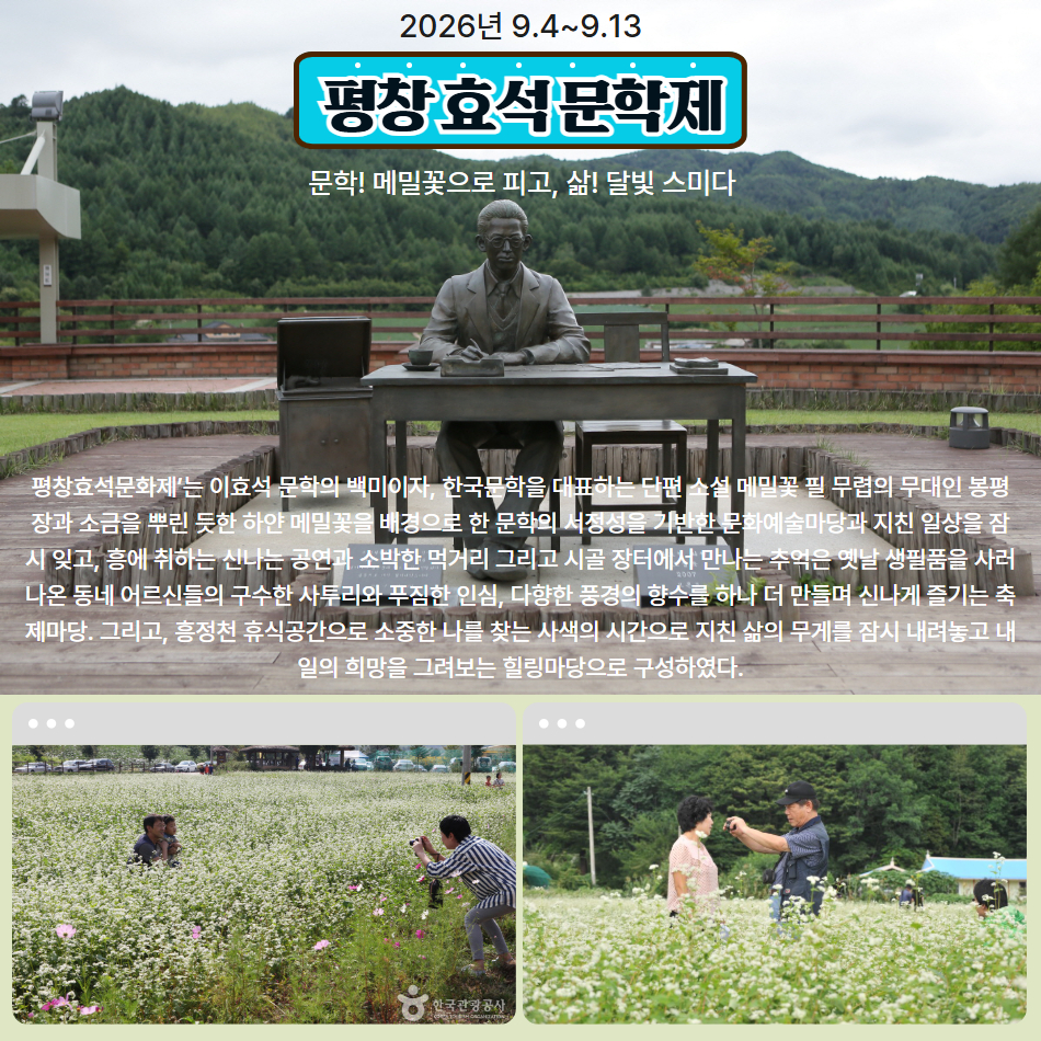 [가을 기차여행] 봉평 효석문학제 & 메밀꽃필무렵 & 오대산 월정사 전나무숲길 - 상세 이미지 4
