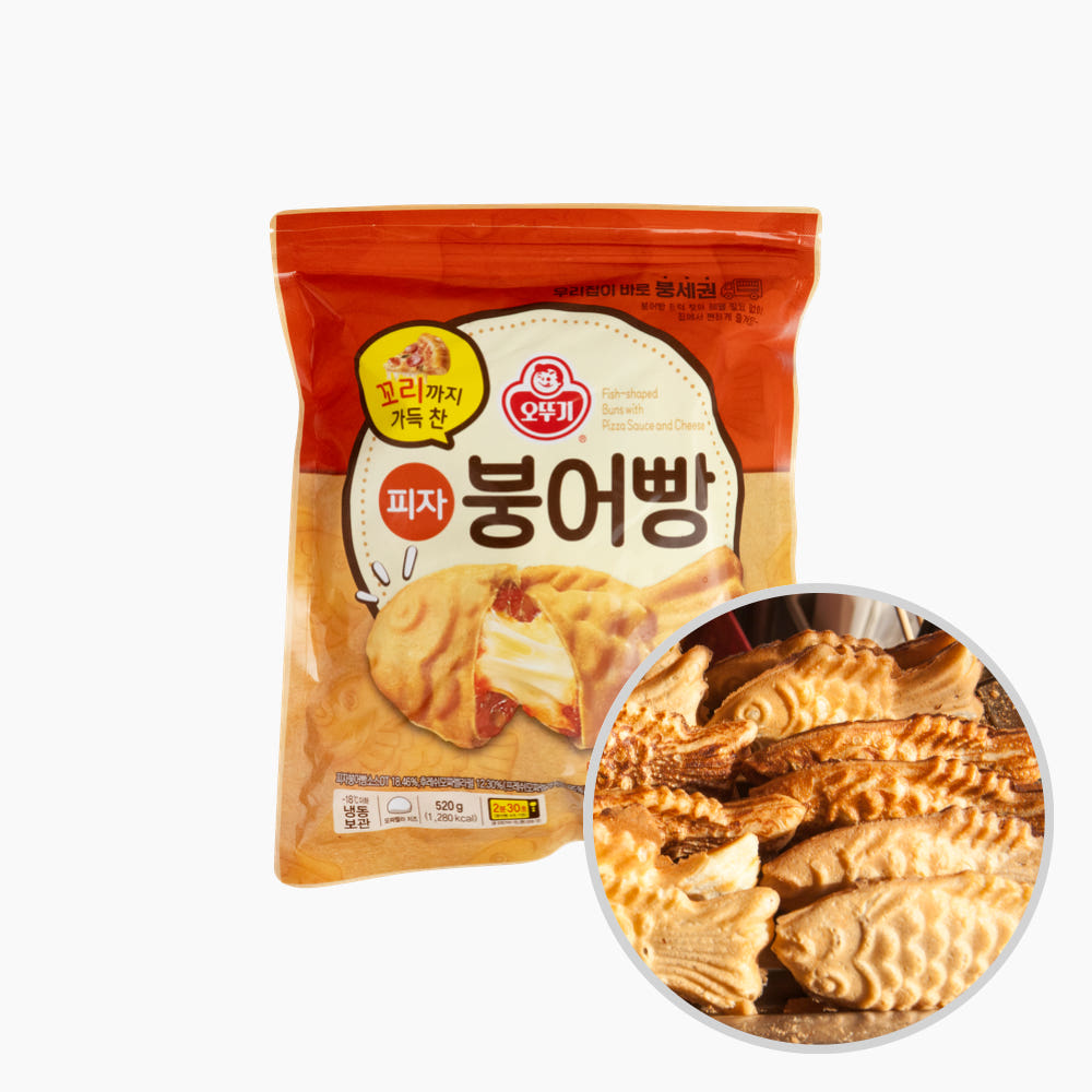 오뚜기 냉동 붕어빵 꼬리까지가득찬 피자, 520g, 8개 - 상품 이미지