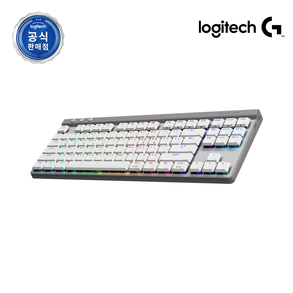 [스페셜 전판 키캡 +장패드 증정] 로지텍코리아 공식 G515 LIGHTSPEED TKL 무선게이밍키보드 화이트, 갈축 - 상품 이미지