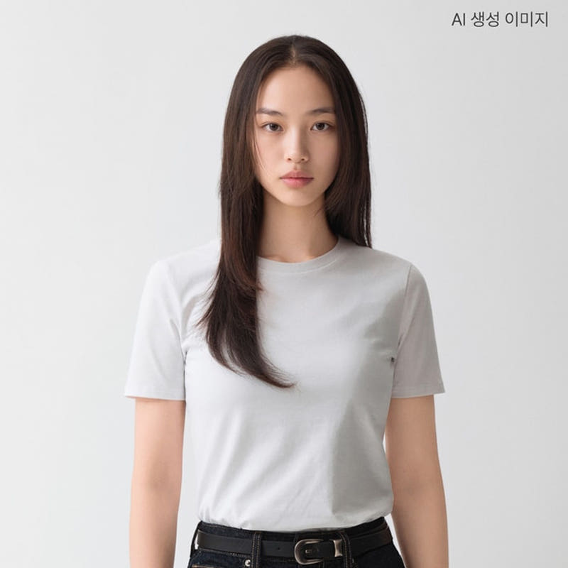 스파오 세미 크롭 슬림 반팔티 SPRWG25G01 가격 비교 스파오 스토어 스파오 세미 크롭 슬림 반팔티 SPRWG25G01