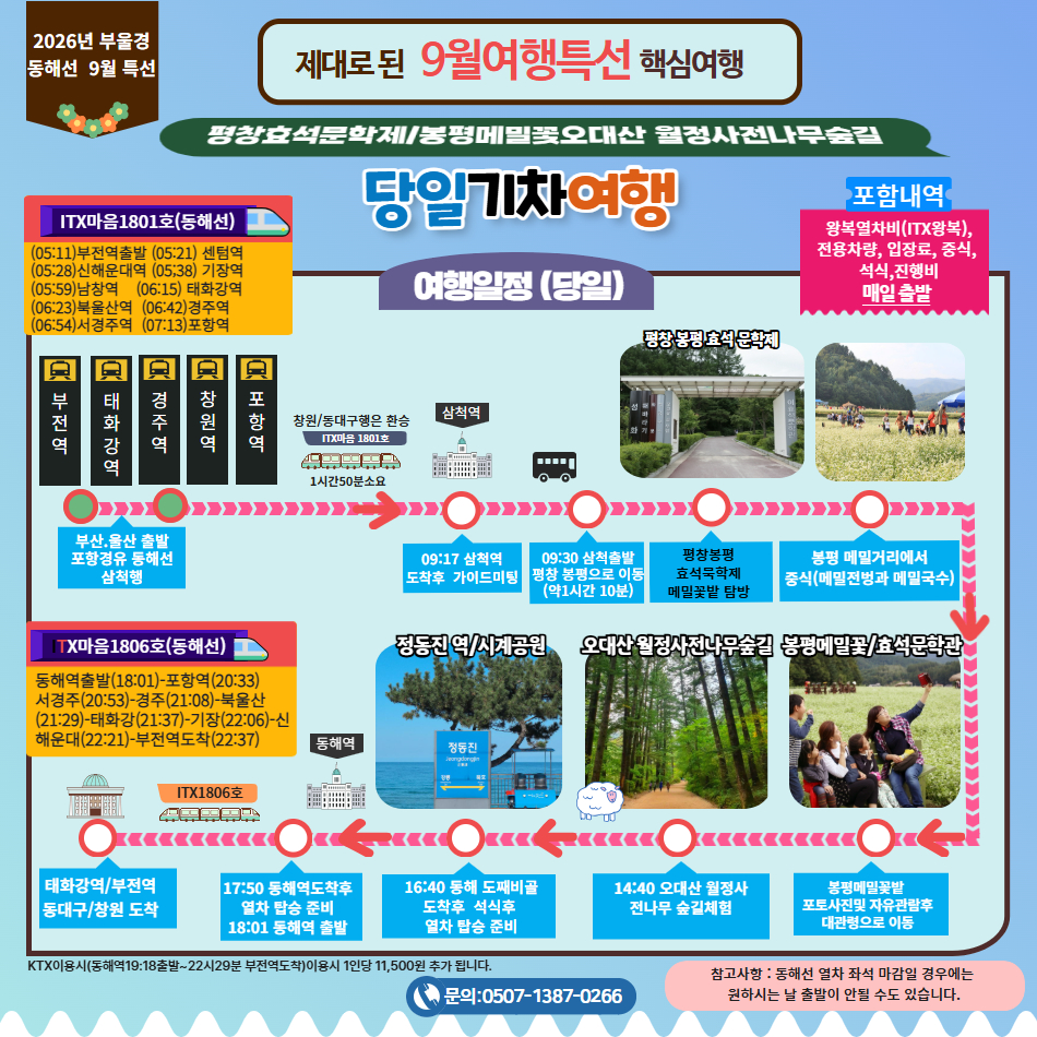 [가을 기차여행] 봉평 효석문학제 & 메밀꽃필무렵 & 오대산 월정사 전나무숲길 이미지 7