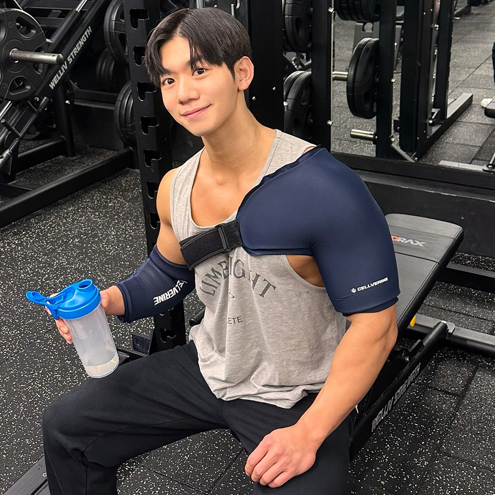 셀버린 젤 어깨밴드 오십견 스포츠 아이싱 냉찜질팩 온찜질팩 어깨찜질팩 네이비, 1개 상품 이미지