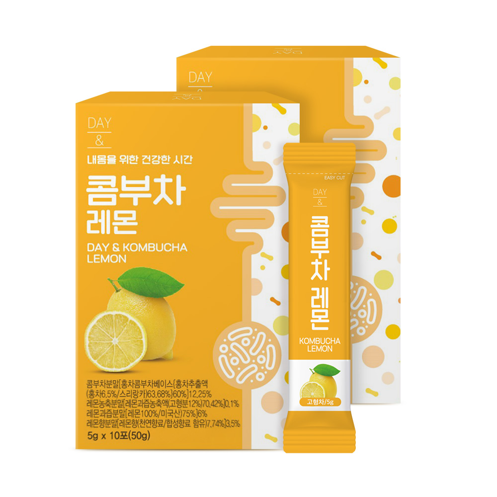 참앤들황토농원 데이앤 콤부차 레몬맛 5g 레몬, 10개입, 2개 - 상품 이미지