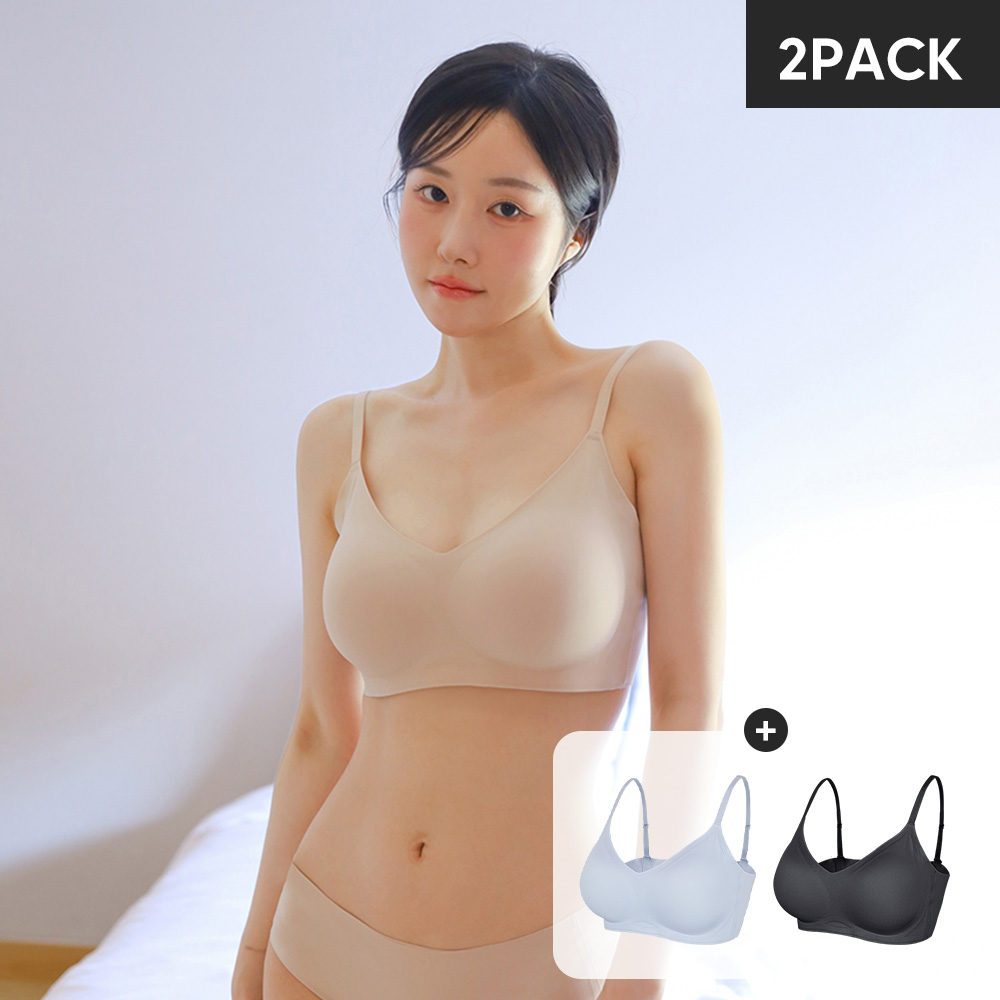 [N배송][슈퍼적립] 크라시앙 2cm 조선미인 인견 브라 심리스 여름 쿨메쉬 노와이어 총 2장 - 상품 이미지