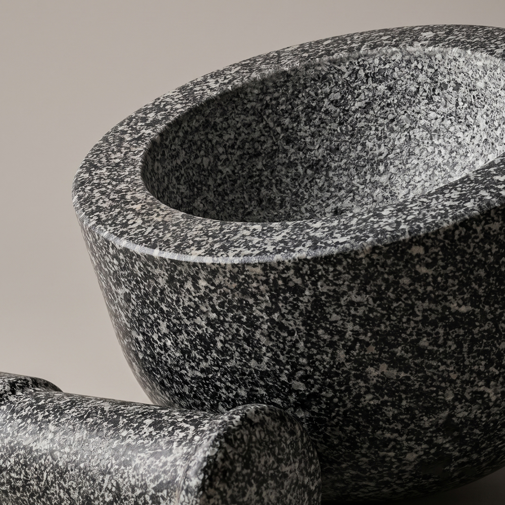 UH 빗금 미니 돌절구 깨 약 절구통 소 이미지 7