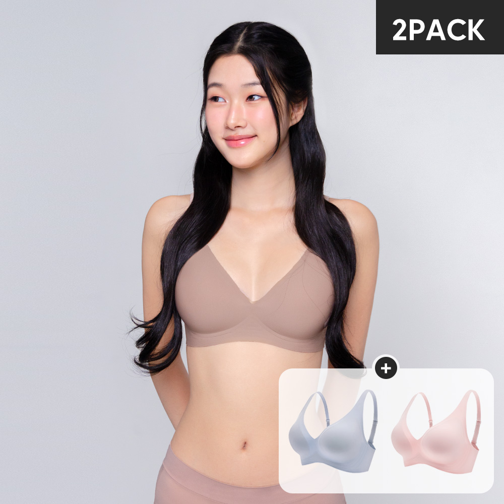 [N배송][슈퍼적립] 크라시앙 1.5cm 에어 텐션 브라 노와이어 심리스 편한 브라 총 2장 - 상품 이미지