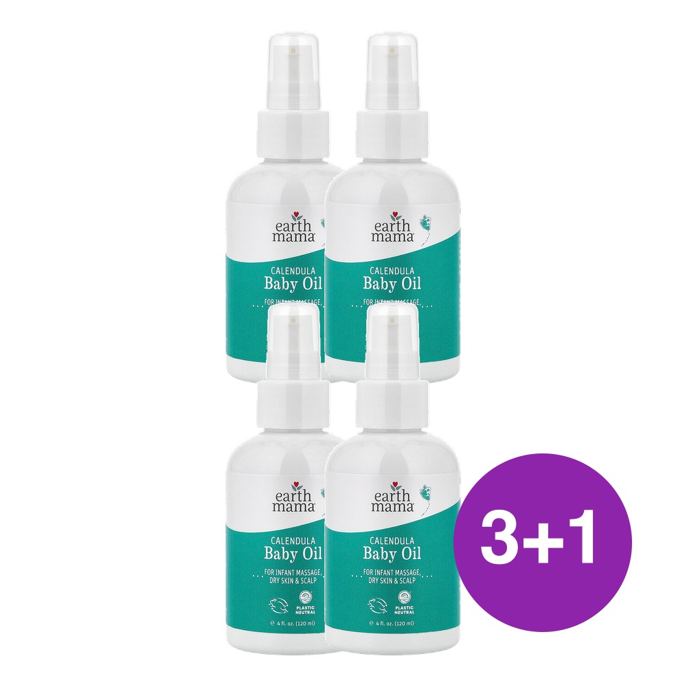 Earth Mama 카렌듈라 베이비 오일 120ml, 4개
