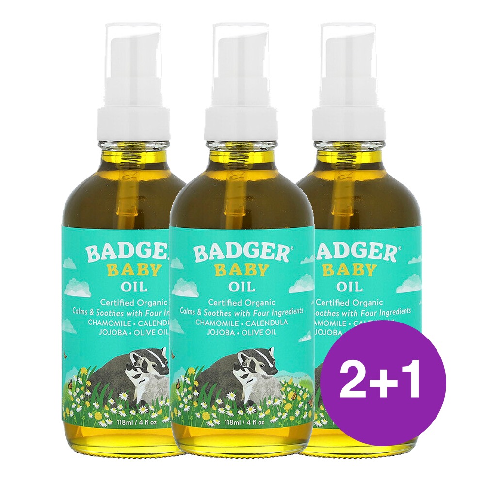 Badger 베이비 오일 118ml, 3개