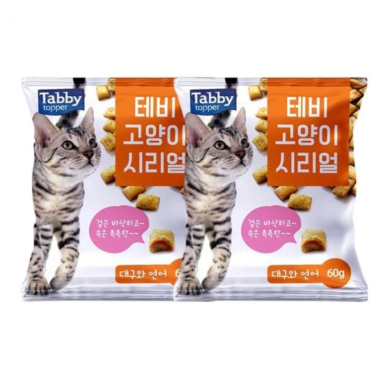 D테비 반려생활 고양이 대구연어 시리얼 60g 2P 반려묘 간식 - 상품 이미지