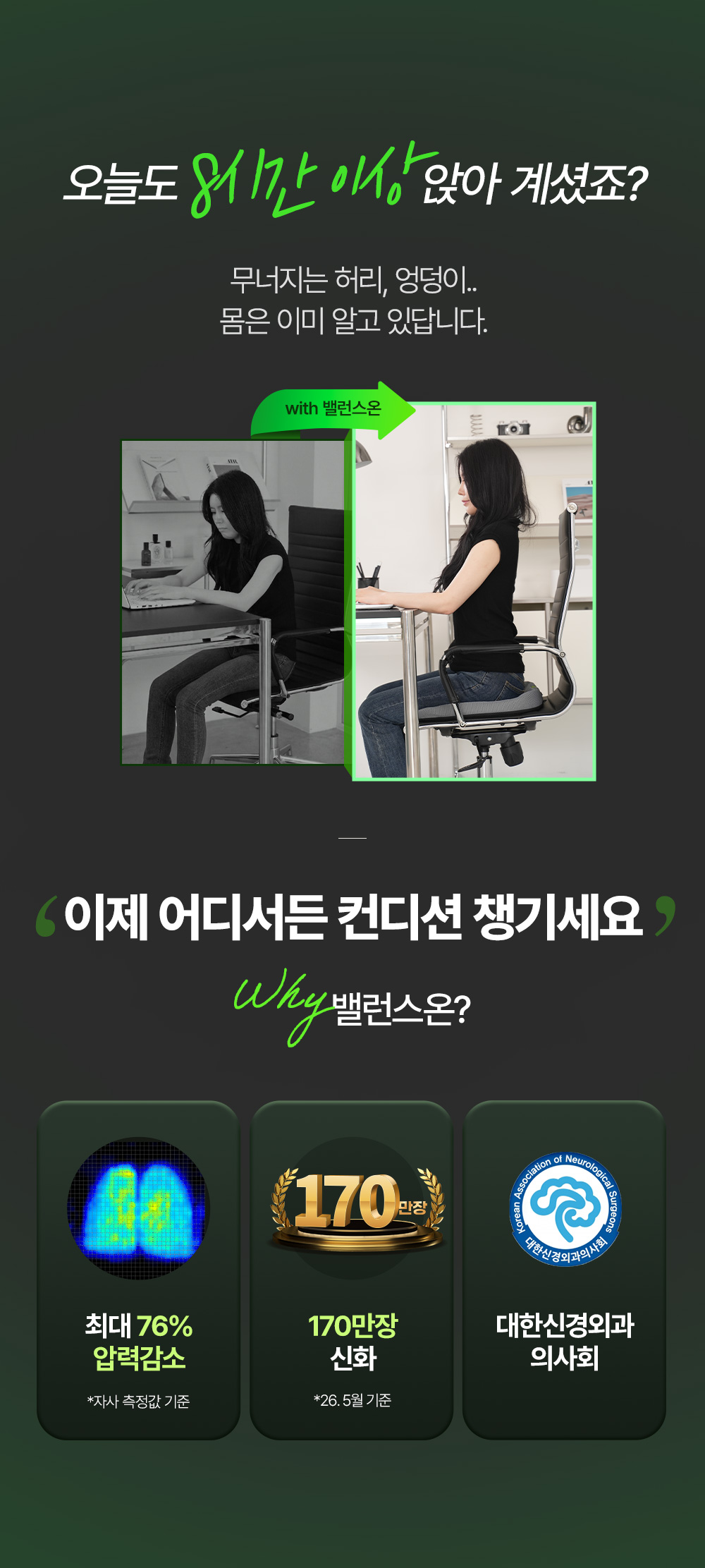 밸런스온 기능성 시그니처 시트 2개세트(치질 자세교정 도넛 엉덩이 꼬리뼈 전립선 무중력) 판매처 상세 정보 이미지 3