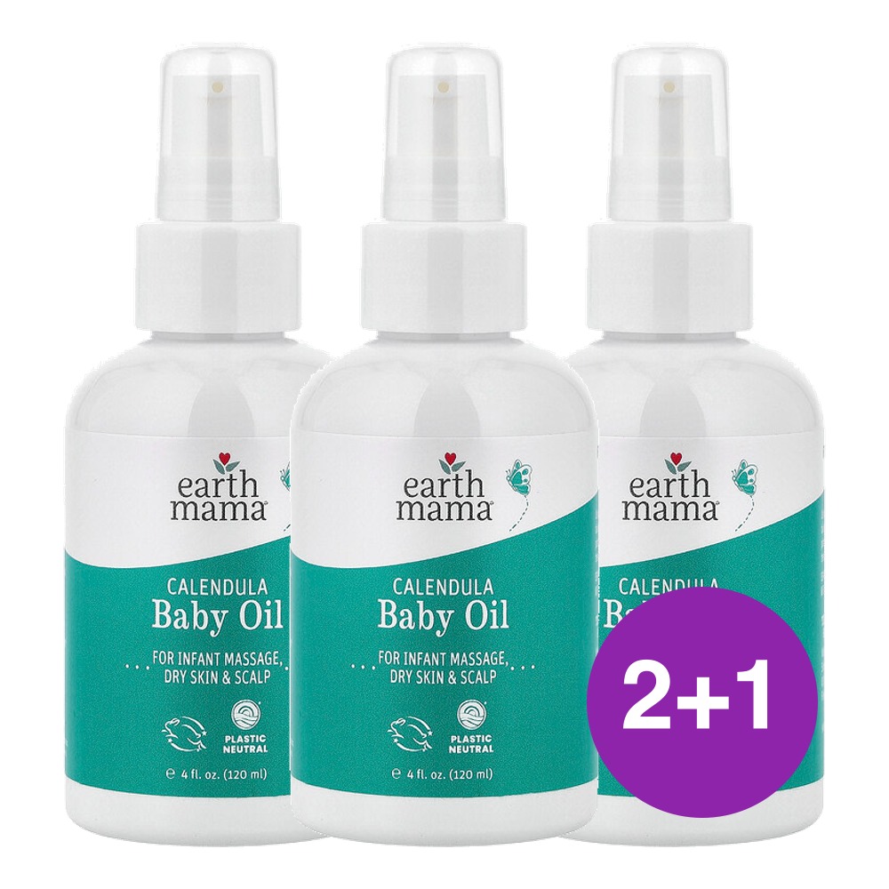 Earth Mama 카렌듈라 베이비 오일 120ml, 3개