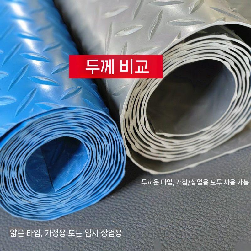 산업용 고무 깔판 바닥 PVC 매트 물류 창고 제전매트 그레이 - 헤링본 1.2mm 폭0.6mx길이2m - 상세 이미지 3