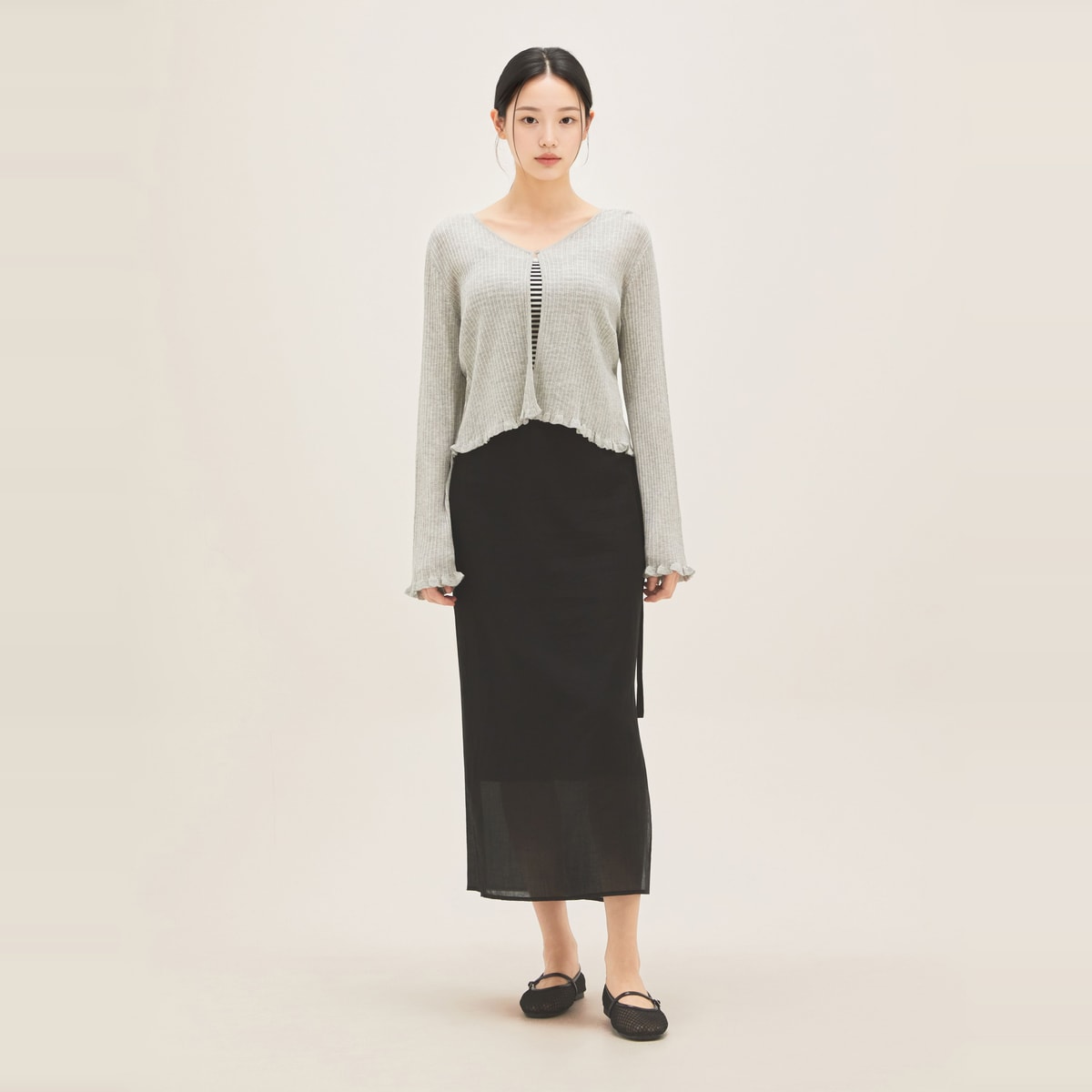 [N배송] 로엠 시스루 긴팔 가디건 RMCKG25RT2 이미지 7