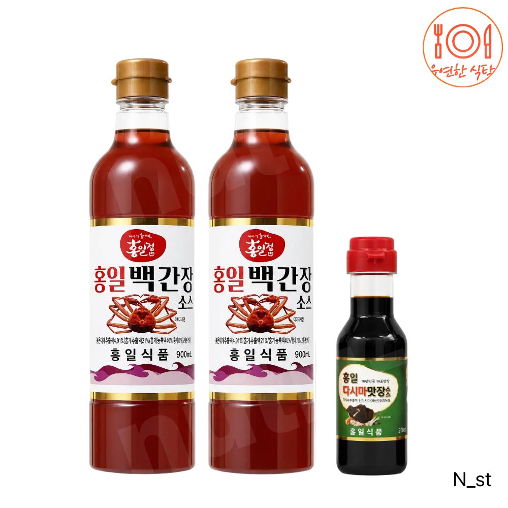 홍일백간장 홍게백간장 900ml 2병 + 맛장 200ml 편스토랑 손태진 지승현 파전 상품 이미지