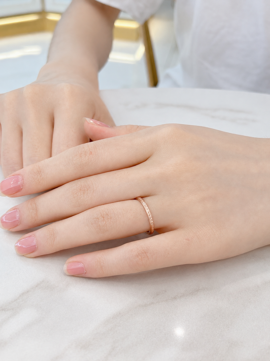 14K 컷팅 레이어드 반지 1.8mm 슬림 데일리 여성 이미지 6