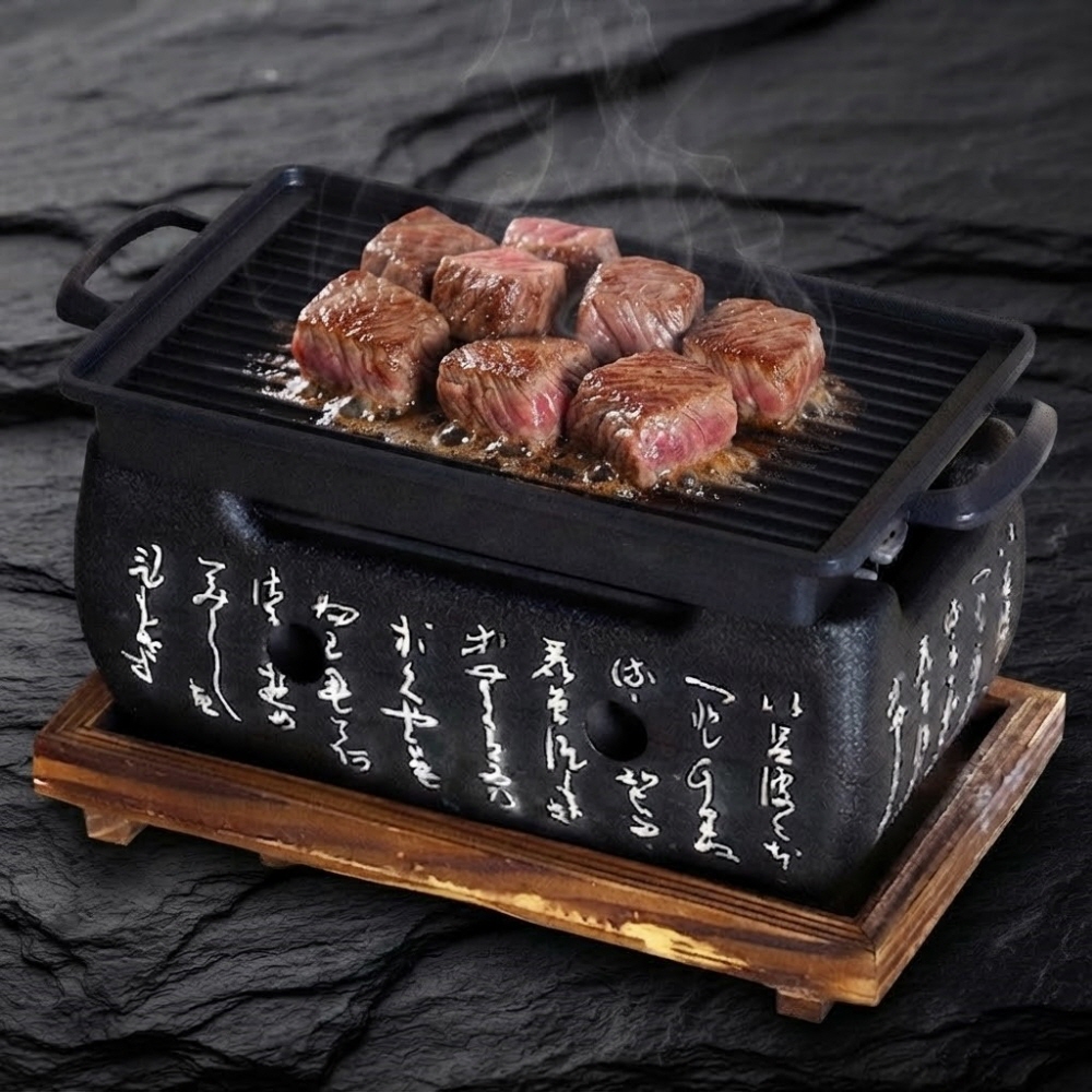 구이용 그릴팬 1인용 가정용 사각 1인 고기 불판 24cm 이미지 6