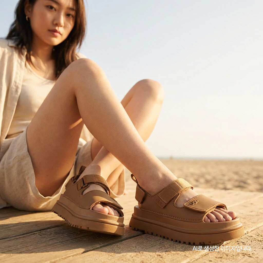 UGG 미국 어그 봄 여름 샌들 골든스타 골든글로우 플랫폼 스트랩 - 상세 이미지 2