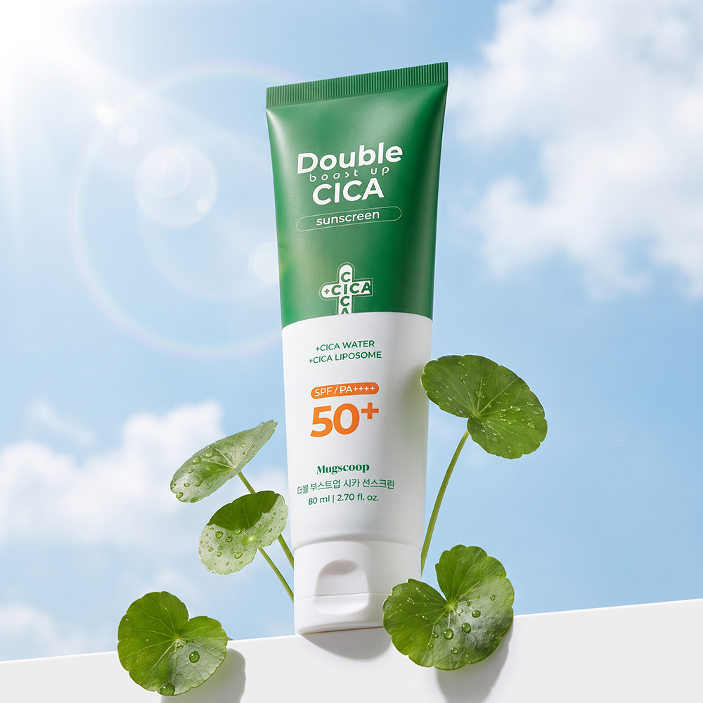 머그스쿱 더블 부스트업 시카 수분 진정 선크림 80ml SPF50+ PA++++ - 상품 이미지