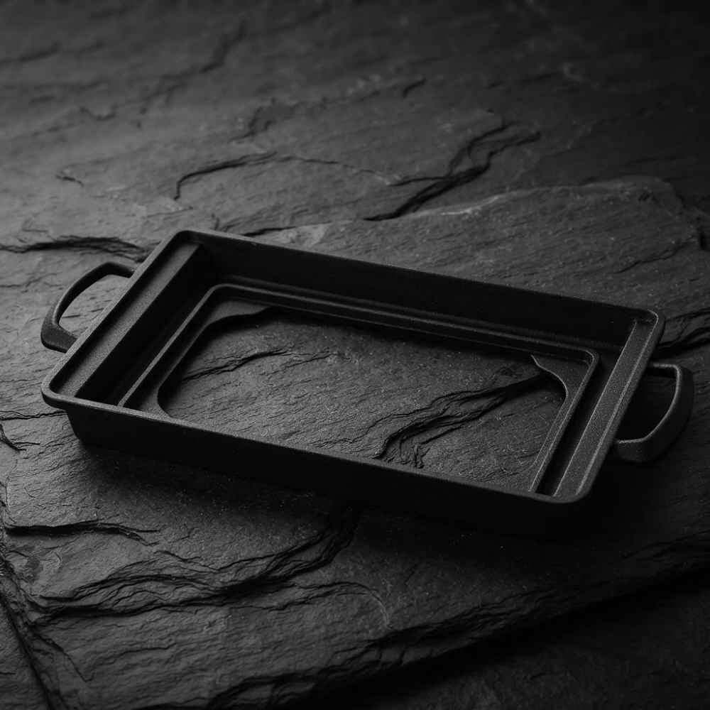 구이용 그릴팬 1인용 가정용 사각 1인 고기 불판 24cm - 상세 이미지 3