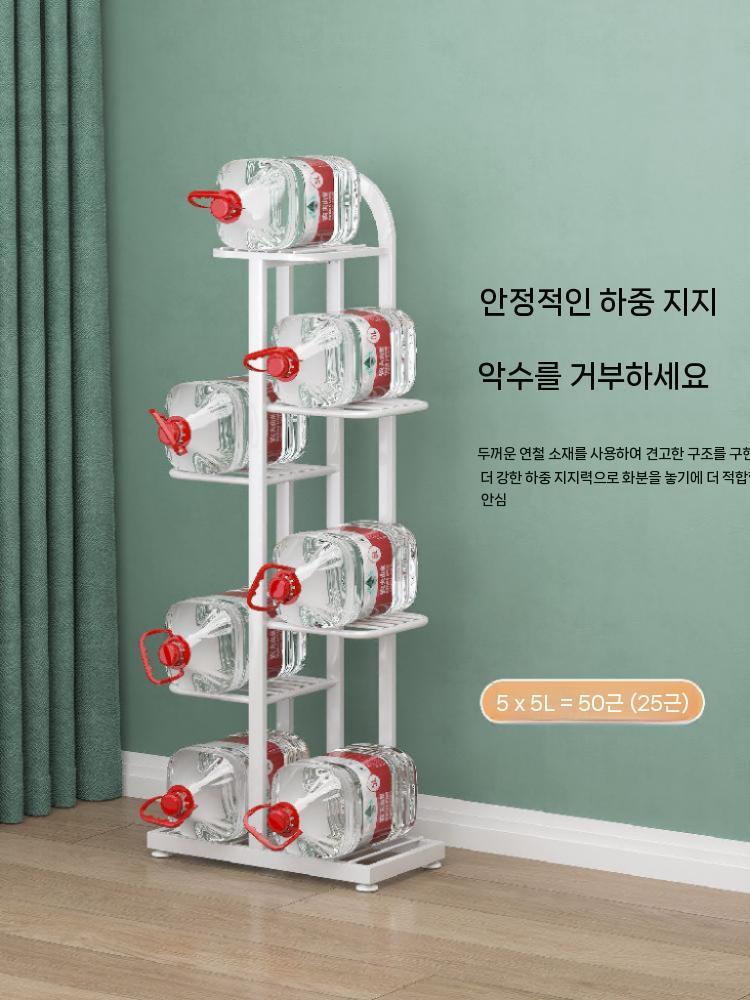 화분 받침대 화분랙 발코니 원목 타워형 선반 다육이 실목 화이트 5단 이미지 6