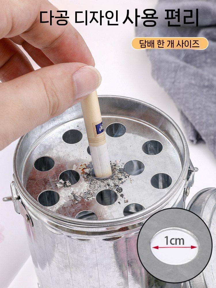 재떨이 꽁초 쓰레기통 휴지통 철제 양동이 양철 원형 업소용 - 상세 이미지 4