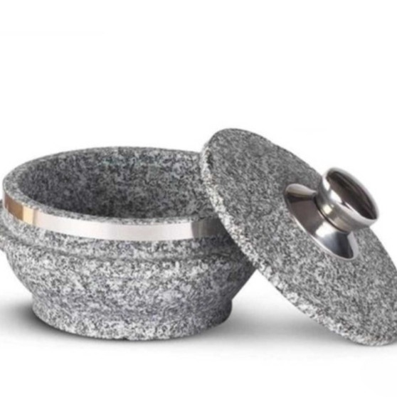 돌솥 뚝배기 돌냄비 가마솥 곱돌솥 곱돌냄비 뚜껑세트 14cm - 상세 이미지 2