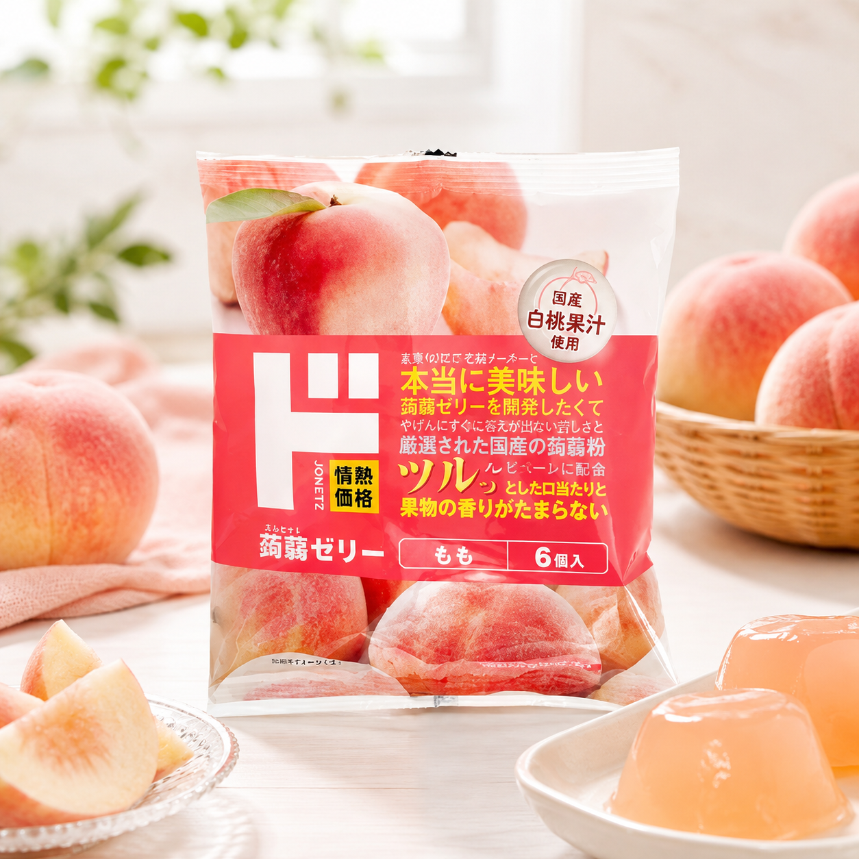 일본 돈키호테 오리지널 곤약젤리 복숭아맛 6개입 120g - 상품 이미지