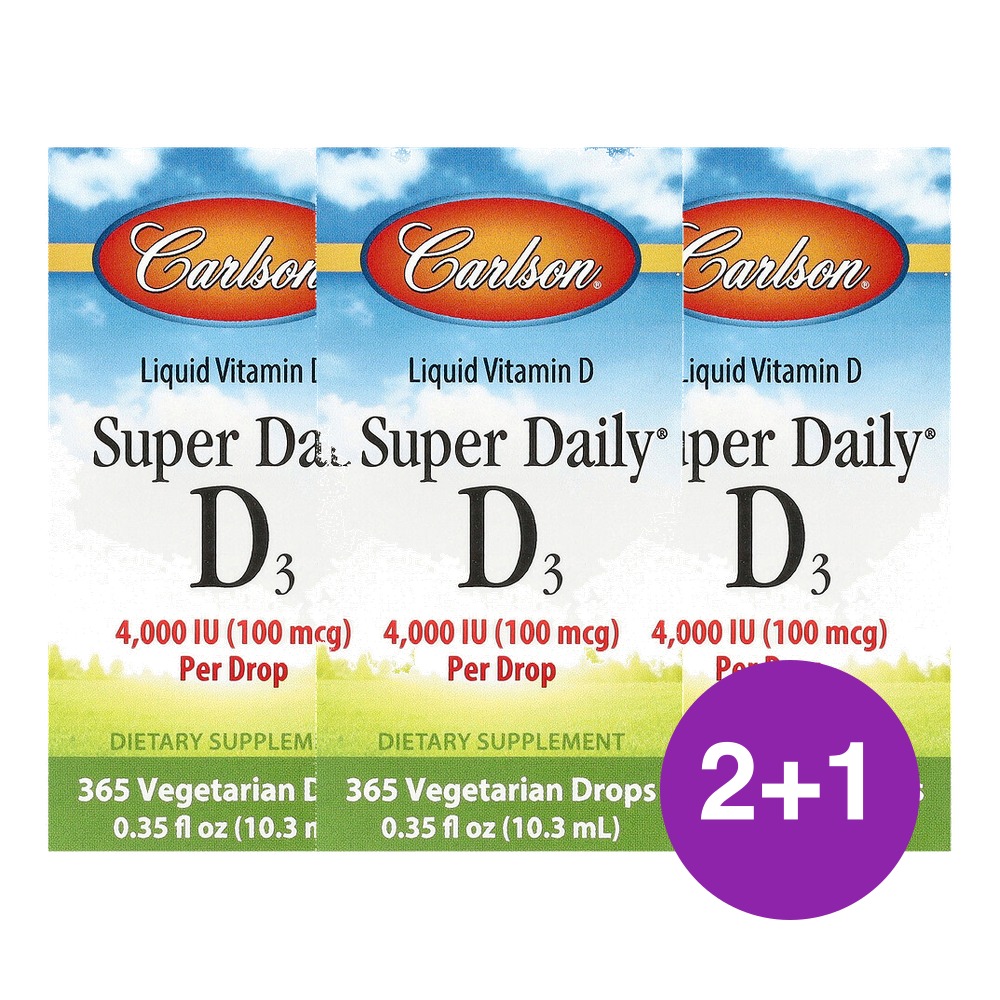 칼슨랩스 Super Daily D3 100mcg 4000IU 10.3ml, 3개 - 메인 이미지
