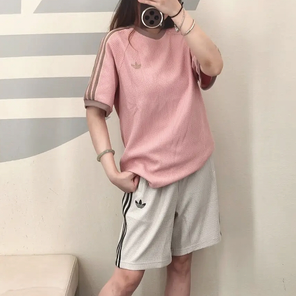 아디다스 오리지널 와플 캘리 남녀공용 반팔 티셔츠 핑크 KT7788 - 상세 이미지 2